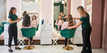 Full service salon packages including hair styling and treatment