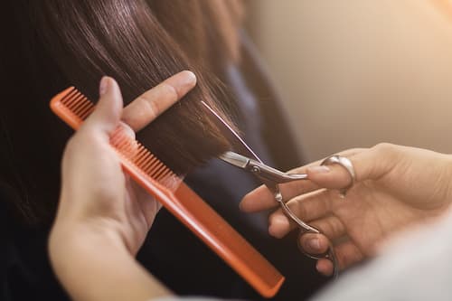 Haircut service by professional hairstylist