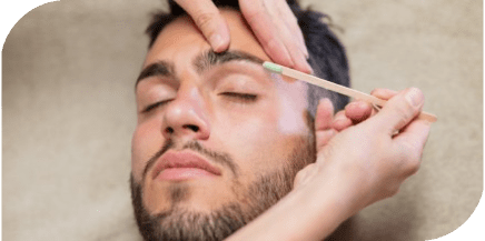 Eyebrow grooming and shaping treatment for men