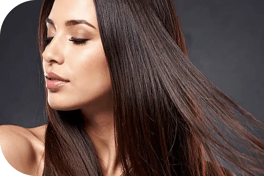smooth, silky hair after a Brazilian hair blowout treatment